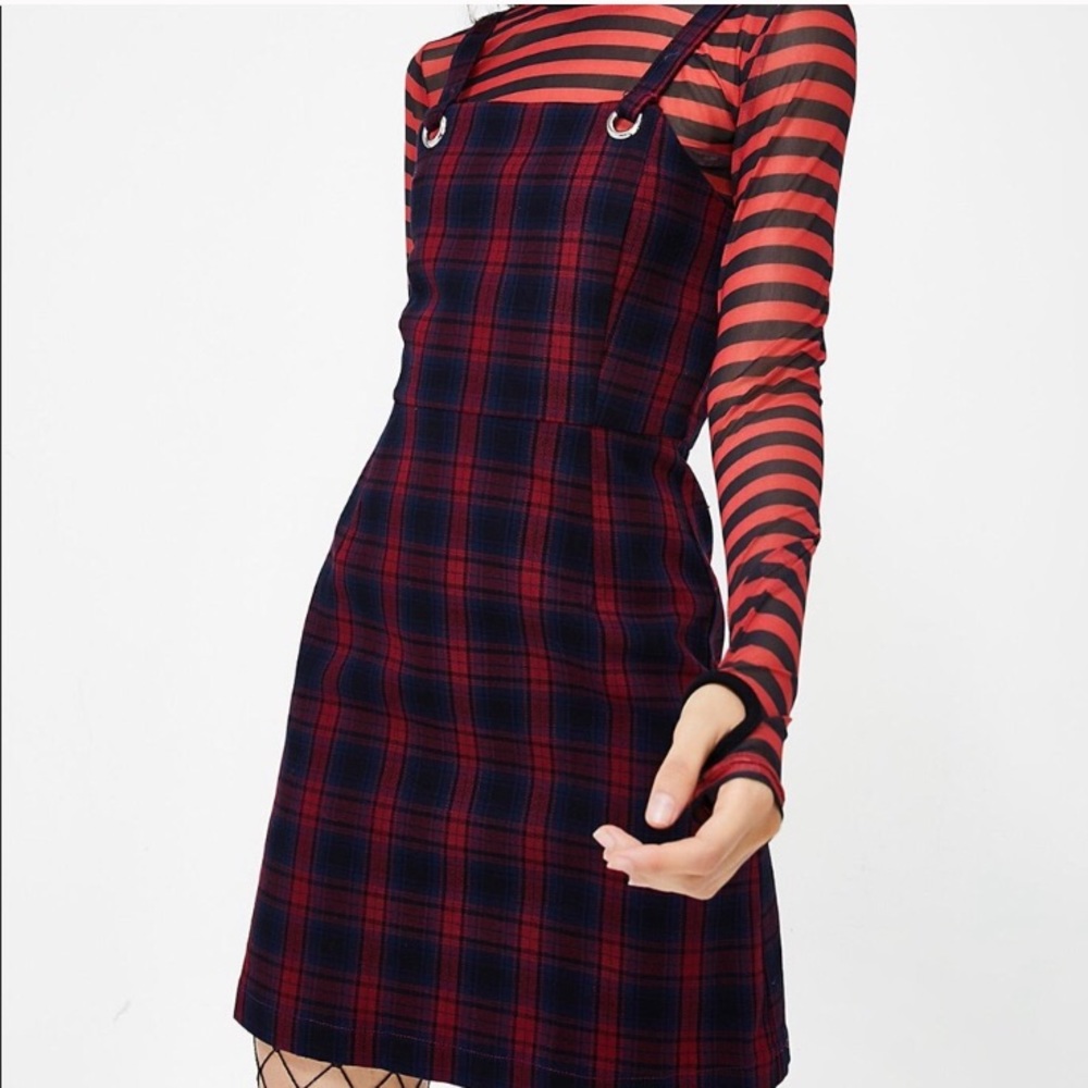 Topshop Plaid apron dress 🍒🖤